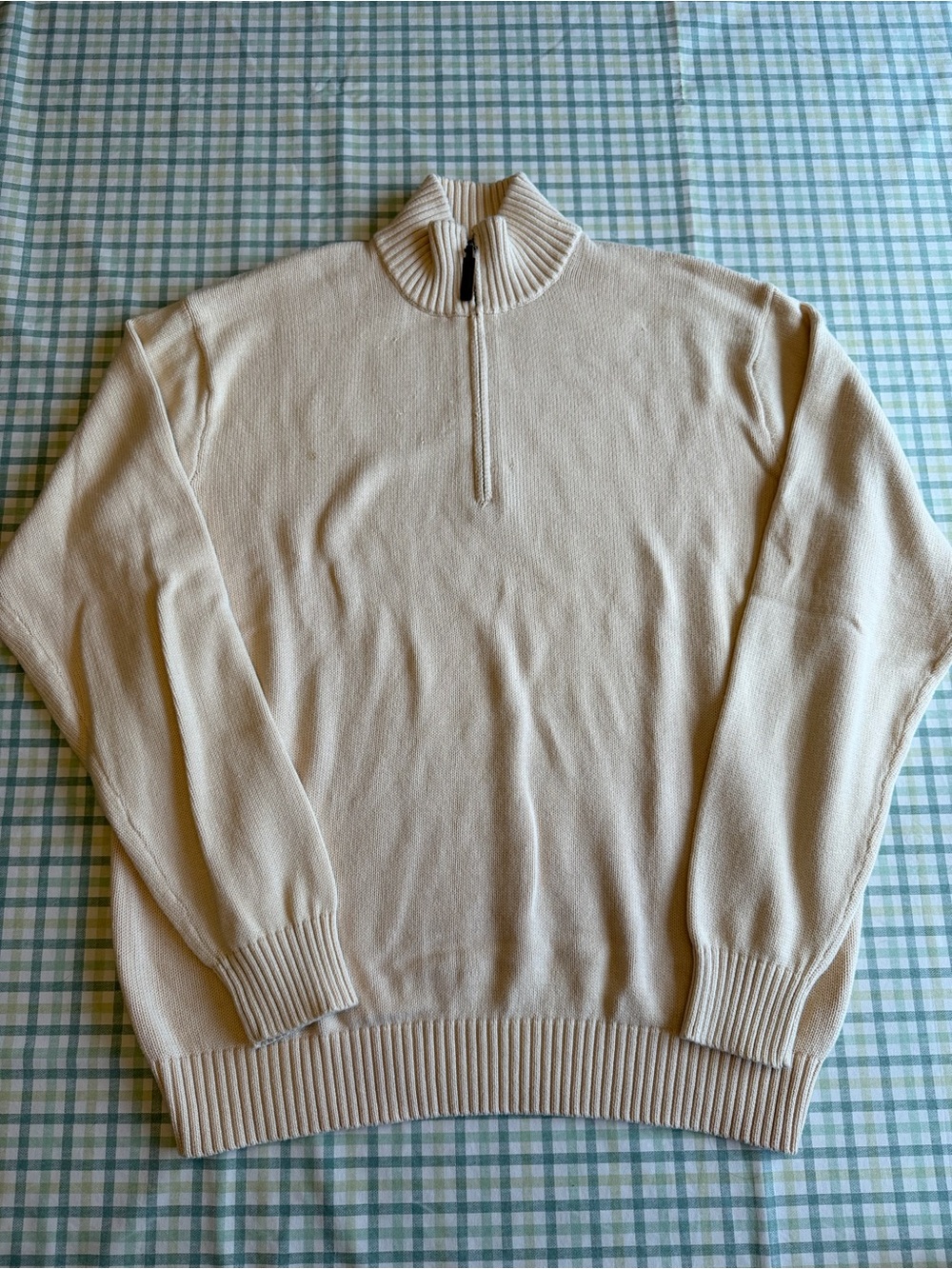 Brandy Melville Oversized Cream Half-Zip Knit Sweater
